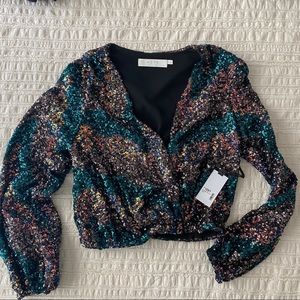 ASTR the Label sequined crop top